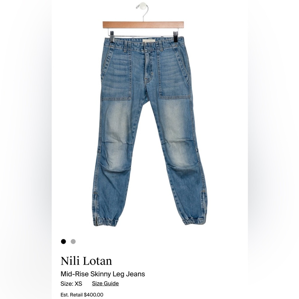 Nili Lotan Blue Skinny Jeans with Distressed Details